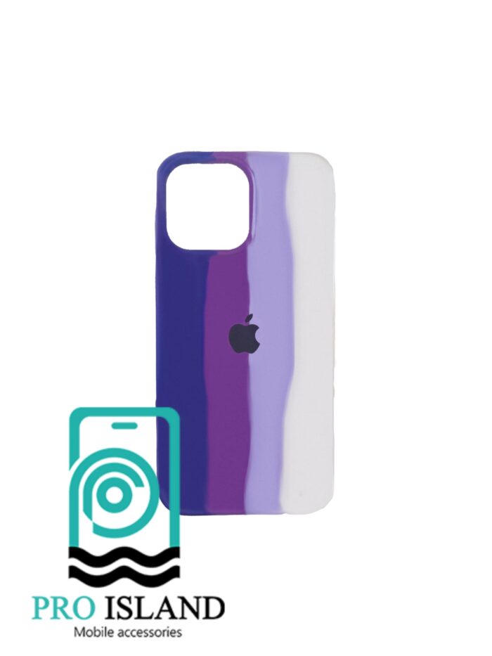 قاب محافظ سیلیکونی رنگین کمانی برای گوشی‌ اپلiphone13 - 15