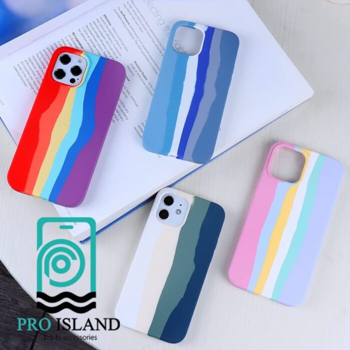 قاب محافظ سیلیکونی رنگین کمانی برای گوشی‌ اپلiphone13 - 19