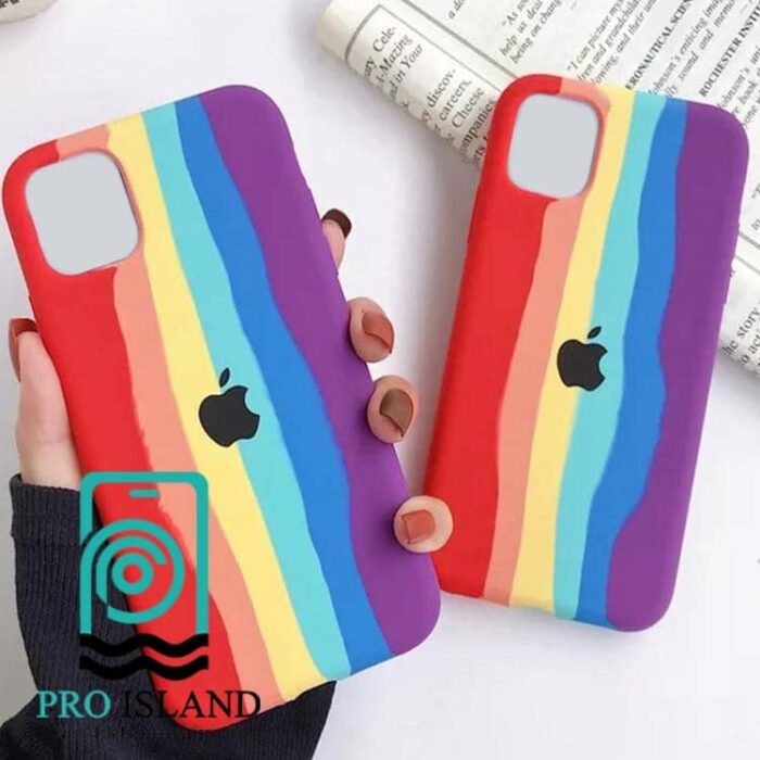 قاب محافظ سیلیکونی رنگین کمانی برای گوشی‌ اپلiphone13 - 5