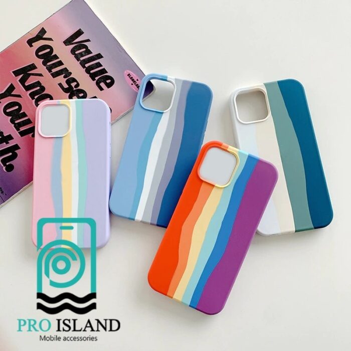 قاب محافظ سیلیکونی رنگین کمانی برای گوشی‌ اپلiphone13 - 6
