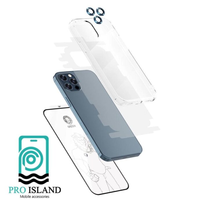 محافظ صفحه نمایش گرین مدل 4in1 مناسب برای گوشی موبایل اپل iPhone 13 به همراه محافظ پشت گوشی و محافظ لنز دوربین و کاور