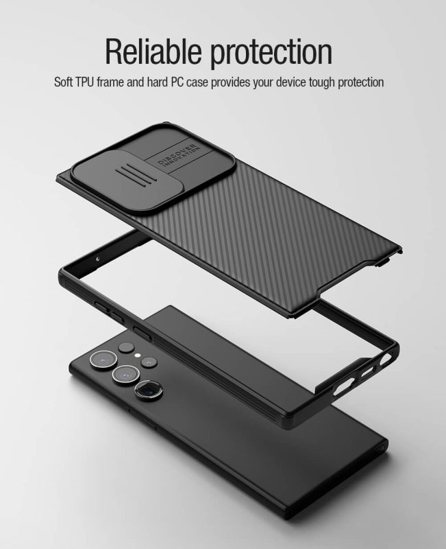 کاور نیلکین مدل Camshield Pro مناسب برای گوشی موبایل Galaxy s23 Ultra 
